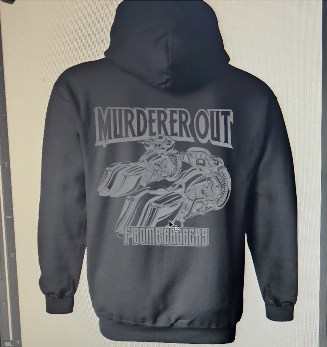 F BOMB MURDERED OUT BIG WHEEL HOODIE