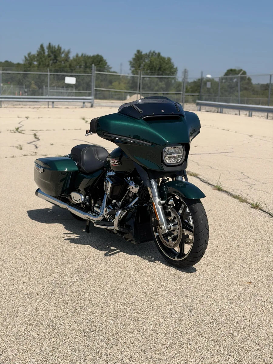 SWITCH - 2024 Harley-Davidson Street Glide, front three-quarter from the right, parked on the lot