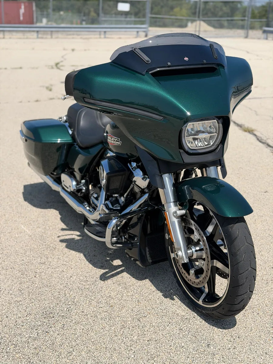 SWITCH - 2024 Harley-Davidson Street Glide, head on front three-quarter, batwing fairing and LED headlamp