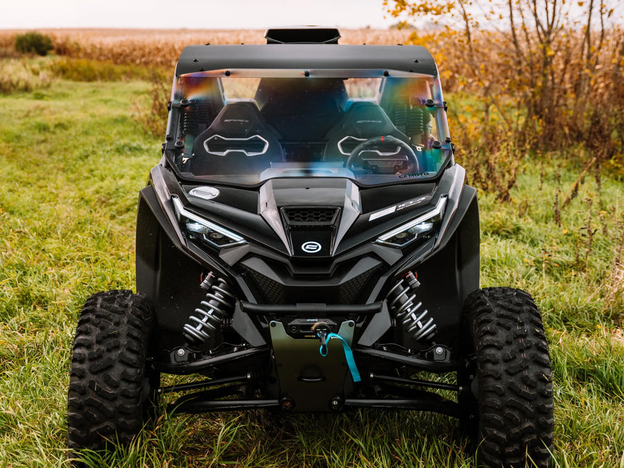 Front of the actual black ZFORCE Z10-4 prize unit, winch bumper and shocks